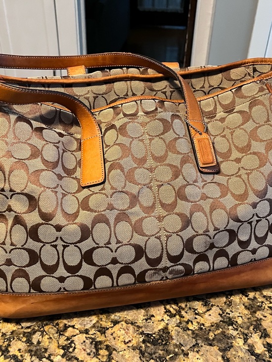 Coach Handbags - Coach Tan and Brown Signature Canvas Tote